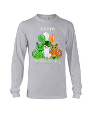 Load image into Gallery viewer, Lovely Cat And Balloons Happy St Patrick's Day Gift For Cat Lovers Unisex Long Sleeve