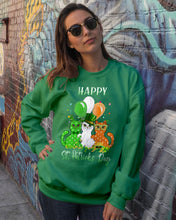Load image into Gallery viewer, Lovely Cat And Balloons Happy St Patrick's Day Gift For Cat Lovers Sweatshirt