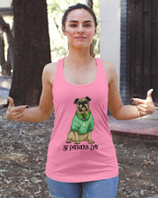 Load image into Gallery viewer, Bulldog Green Tee St Patrick's Day Gift For Dog Lovers Ladies Flowy Tank