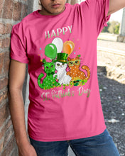 Load image into Gallery viewer, Lovely Cat And Balloons Happy St Patrick's Day Gift For Cat Lovers Guys Tee