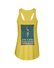 Load image into Gallery viewer, Just A Girl Who Loves Swimming Gift For Girls Ladies Flowy Tank