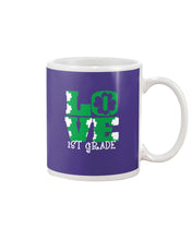 Load image into Gallery viewer, 1st Grade Love White Clover St Patrick's Day Gift For Teacher Mug