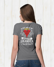 Load image into Gallery viewer, Gift For Grandpa A Big Piece Of My Heart Lives Ladies Tee