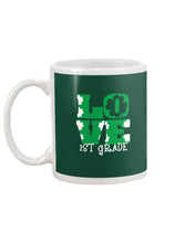 Load image into Gallery viewer, 1st Grade Love White Clover St Patrick's Day Gift For Teacher Mug