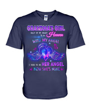 Load image into Gallery viewer, Gift For Angel Grandma Half Of My Heart Is In Heaven Guys V-Neck