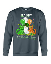 Load image into Gallery viewer, Lovely Cat And Balloons Happy St Patrick's Day Gift For Cat Lovers Sweatshirt