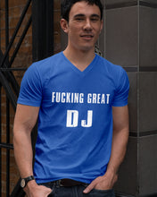 Load image into Gallery viewer, Fucking Great DJ Black And White Printed Mug Guys V-Neck