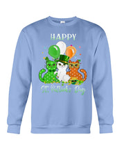 Load image into Gallery viewer, Lovely Cat And Balloons Happy St Patrick's Day Gift For Cat Lovers Sweatshirt