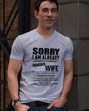Load image into Gallery viewer, She's My Whole World Gift For Husband Guys V-Neck
