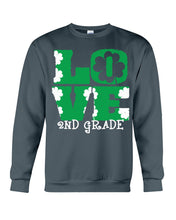 Load image into Gallery viewer, 2nd Grade Love White Clover St Patrick's Day Gift For Teacher Sweatshirt