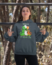 Load image into Gallery viewer, Lovely Cat And Balloons Happy St Patrick's Day Gift For Cat Lovers Hoodie