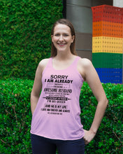 Load image into Gallery viewer, A Freaking Awesome Husband Is My Life Ladies Flowy Tank