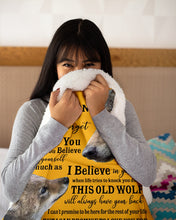 Load image into Gallery viewer, Wolf Grandma Gift For Grandson Believe In Yourself Sherpa Blanket