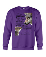 Load image into Gallery viewer, Wolf Grandma Gift For Grandson Believe In Yourself Sweatshirt