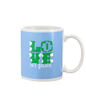 Load image into Gallery viewer, 1st Grade Love White Clover St Patrick's Day Gift For Teacher Mug