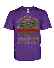 Load image into Gallery viewer, Sing Me A Song Dragonfly Retro Vintage Guys V-Neck