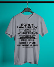 Load image into Gallery viewer, A Freaking Awesome Husband Is My Life Guys V-Neck