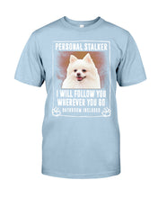 Load image into Gallery viewer, White Pomeranian Will Follow You St. Patrick's Day Printed Mug Guys Tee