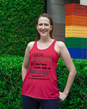 Load image into Gallery viewer, Gift For Grandpa I Know Everything If I Don't Know I Make Stuff Up Ladies Flowy Tank