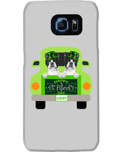 Load image into Gallery viewer, Boston Terrier Let's Go Travel Green Car St Patrick's Day Gift For Dog Lovers Phone case