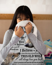 Load image into Gallery viewer, Wolf Grandma Gift For Grandson Believe In Yourself Sherpa Blanket