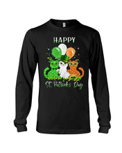 Load image into Gallery viewer, Lovely Cat And Balloons Happy St Patrick's Day Gift For Cat Lovers Unisex Long Sleeve