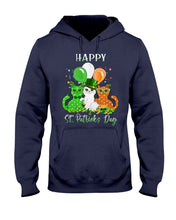 Load image into Gallery viewer, Lovely Cat And Balloons Happy St Patrick's Day Gift For Cat Lovers Hoodie