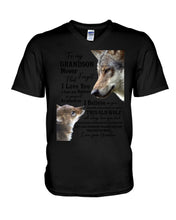 Load image into Gallery viewer, Wolf Grandma Gift For Grandson Believe In Yourself Guys V-Neck