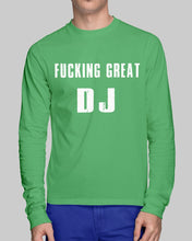 Load image into Gallery viewer, Fucking Great DJ Black And White Printed Mug Unisex Long Sleeve