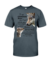 Load image into Gallery viewer, Wolf Grandma Gift For Grandson Believe In Yourself Guys Tee