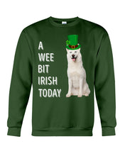 Load image into Gallery viewer, White Siberian Husky Irish Today Dog Lovers St. Patrick's Day Printed Mug Sweatshirt