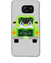 Load image into Gallery viewer, Boston Terrier Let's Go Travel Green Car St Patrick's Day Gift For Dog Lovers Phone case