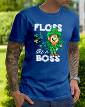 Load image into Gallery viewer, Funny Leprechaun Floss Like A Boss Shamrock Design St Patrick's Day Gift Guys Tee