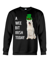 Load image into Gallery viewer, White Siberian Husky Irish Today Dog Lovers St. Patrick's Day Printed Mug Sweatshirt