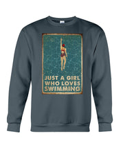 Load image into Gallery viewer, Just A Girl Who Loves Swimming Gift For Girls Sweatshirt