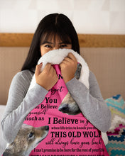 Load image into Gallery viewer, Wolf Grandma Gift For Grandson Believe In Yourself Sherpa Blanket