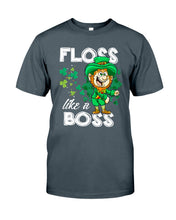 Load image into Gallery viewer, Funny Leprechaun Floss Like A Boss Shamrock Design St Patrick's Day Gift Guys Tee