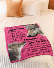 Load image into Gallery viewer, Wolf Grandma Gift For Grandson Believe In Yourself Fleece Blanket
