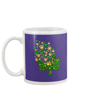 Load image into Gallery viewer, Dog Paws And Clover Shamrock Design St Patrick's Day Gift For Dog Lovers Mug