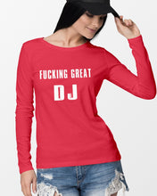 Load image into Gallery viewer, Fucking Great DJ Black And White Printed Mug Unisex Long Sleeve