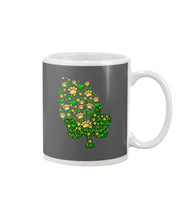 Load image into Gallery viewer, Dog Paws And Clover Shamrock Design St Patrick's Day Gift For Dog Lovers Mug