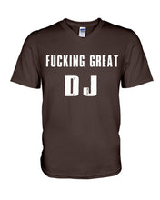 Load image into Gallery viewer, Fucking Great DJ Black And White Printed Mug Guys V-Neck