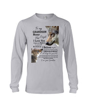 Load image into Gallery viewer, Wolf Grandma Gift For Grandson Believe In Yourself Unisex Long Sleeve