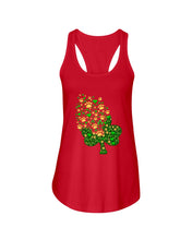 Load image into Gallery viewer, Dog Paws And Clover Shamrock Design St Patrick's Day Gift For Dog Lovers Ladies Flowy Tank