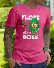 Load image into Gallery viewer, Funny Leprechaun Floss Like A Boss Shamrock Design St Patrick's Day Gift Guys Tee