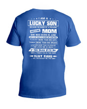 Load image into Gallery viewer, Lucky Son Who Raised By A Freaking Awesome June Mom Guys V-Neck