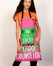 Load image into Gallery viewer, Green Top Hat I'm A Lucky School Counselor St Patrick's Day Gift Apron