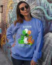 Load image into Gallery viewer, Lovely Cat And Balloons Happy St Patrick's Day Gift For Cat Lovers Sweatshirt