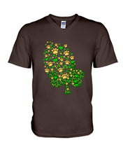 Load image into Gallery viewer, Dog Paws And Clover Shamrock Design St Patrick's Day Gift For Dog Lovers Guys V-Neck
