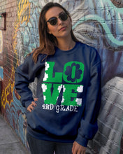 Load image into Gallery viewer, 2nd Grade Love White Clover St Patrick's Day Gift For Teacher Sweatshirt